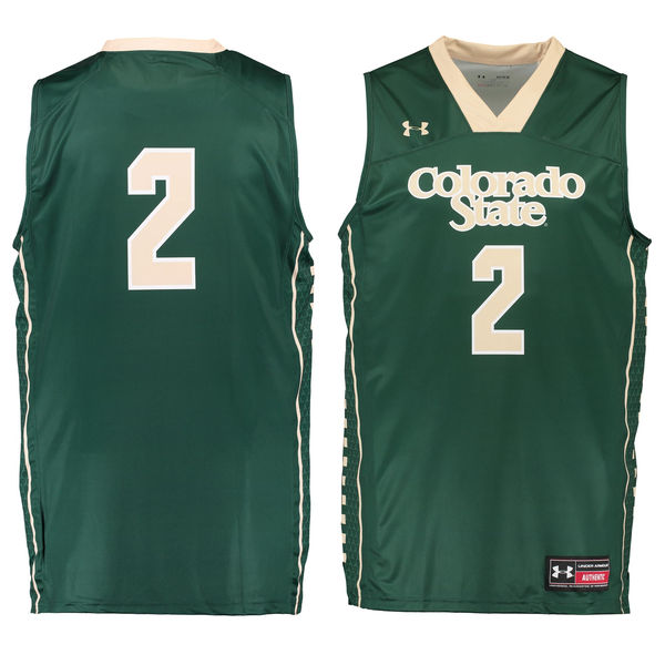 Men's Colorado State Rams #2 Green Basketball Jersey