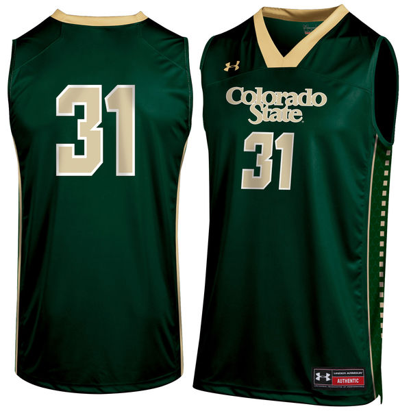Men's Colorado State Rams #31 Green Basketball Jersey