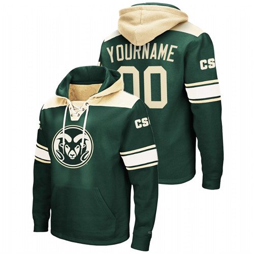 Men's Colorado State Rams Custom Green 2.0 Lace-Up Pullover Hoodie
