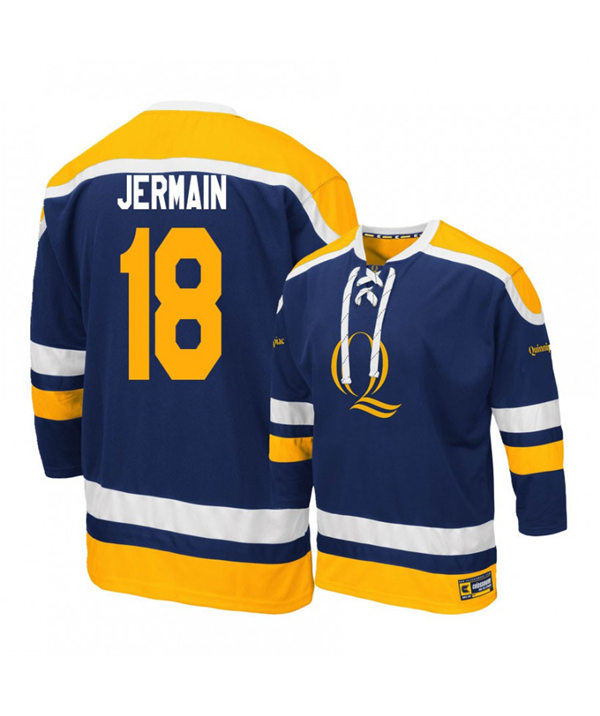 Men's Colosseum Quinnipiac Bobcats 18 Nick Jermain Navy Hockey Jersey