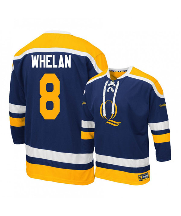 Men's Colosseum Quinnipiac Bobcats 8 Alex Whelan Navy Hockey Jersey