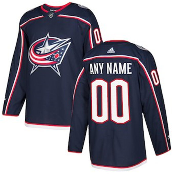 Men's Columbus Blue Jackets Custom Adidas Navy Home Hockey Jersey Stitched