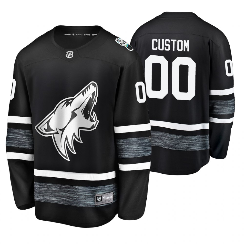 Men's Coyotes #00 Custom Black 2019 NHL All-Star Jersey
