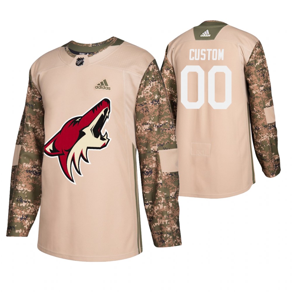 Men's Coyotes #00 Custom Veterans Day Jersey - Camo