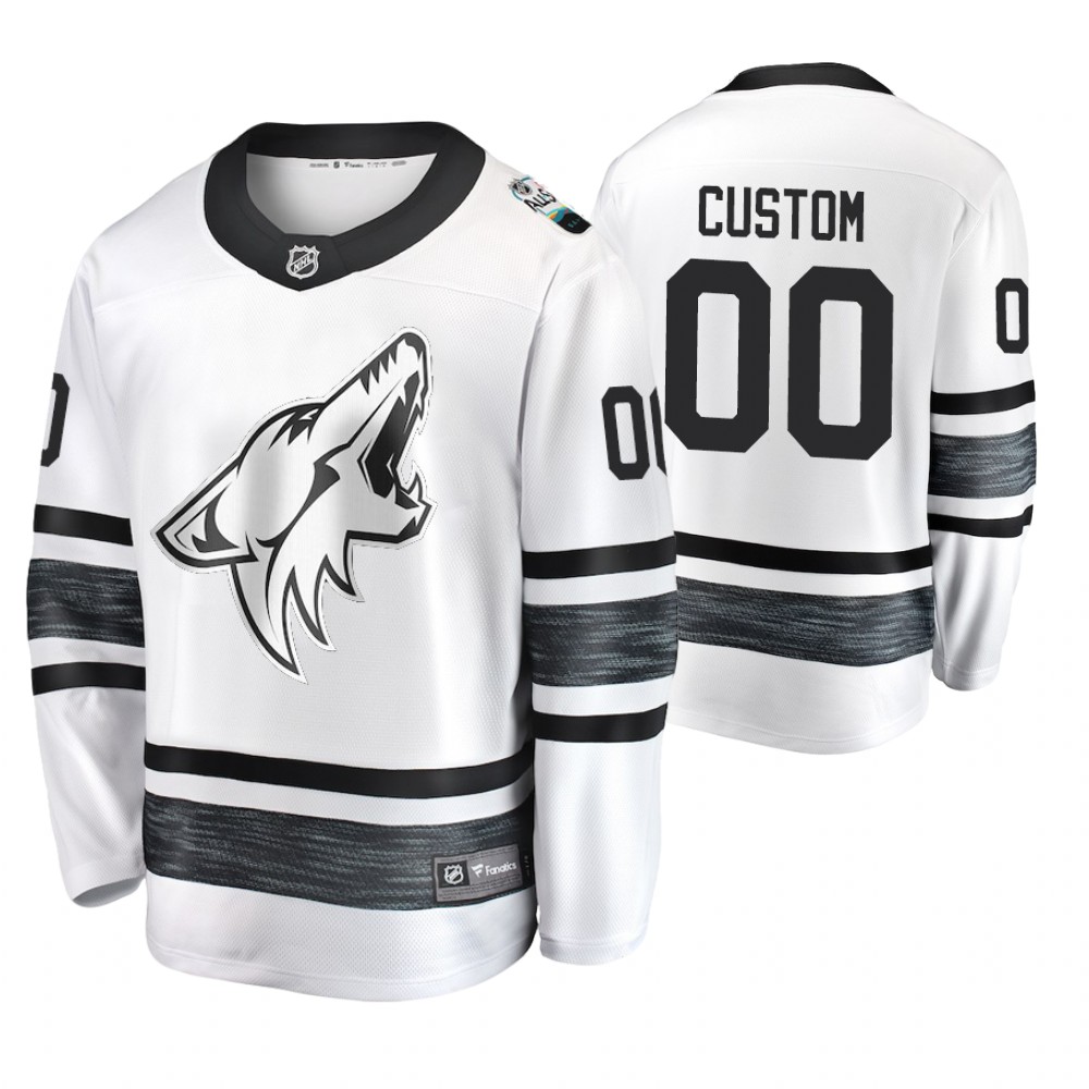 Men's Coyotes #00 Custom White 2019 NHL All-Star Jersey