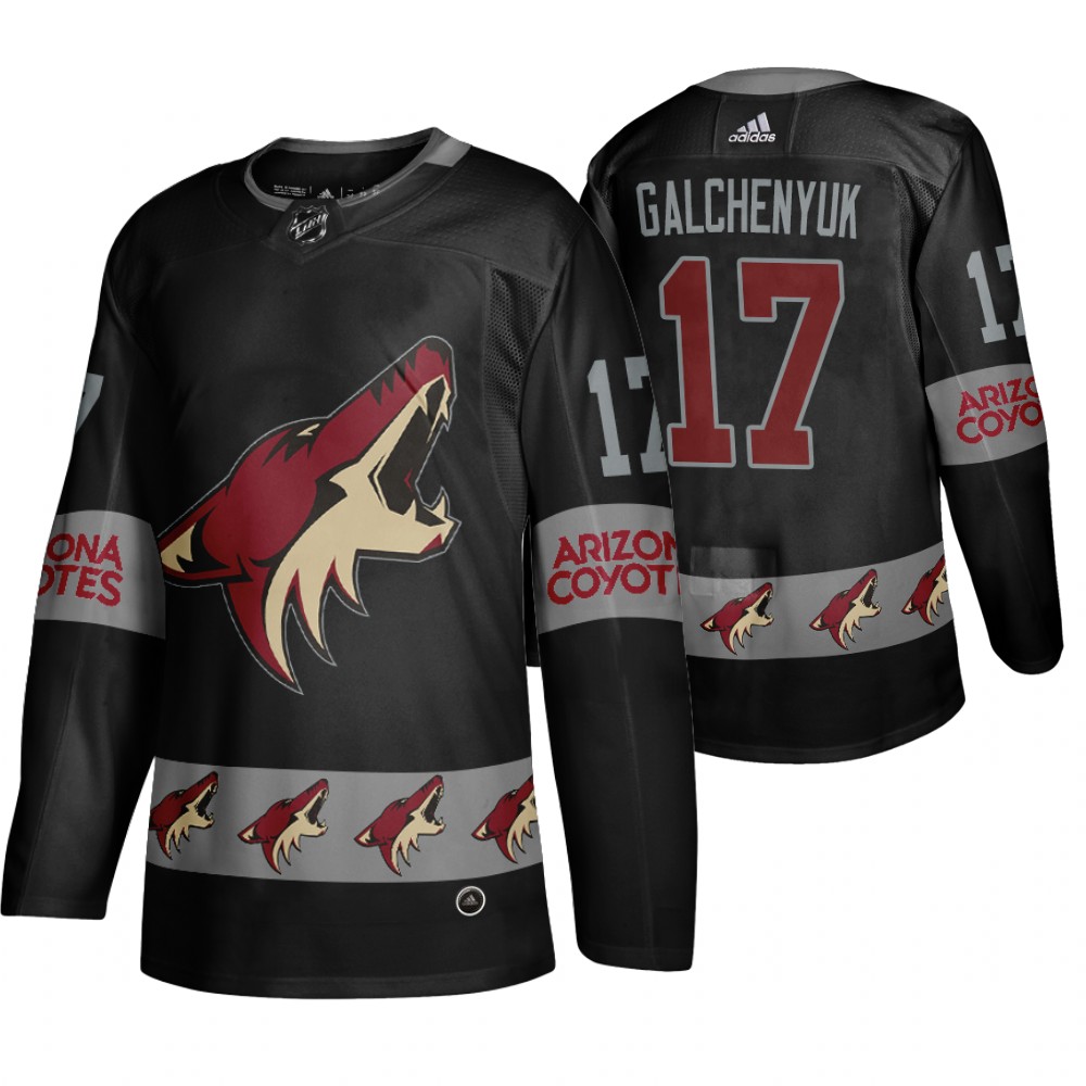 Men's Coyotes #17 Alex Galchenyuk Logo sleeve Breakaway Jersey Black