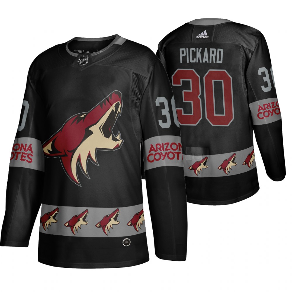 Men's Coyotes #30 Calvin Pickard Logo sleeve Breakaway Jersey Black