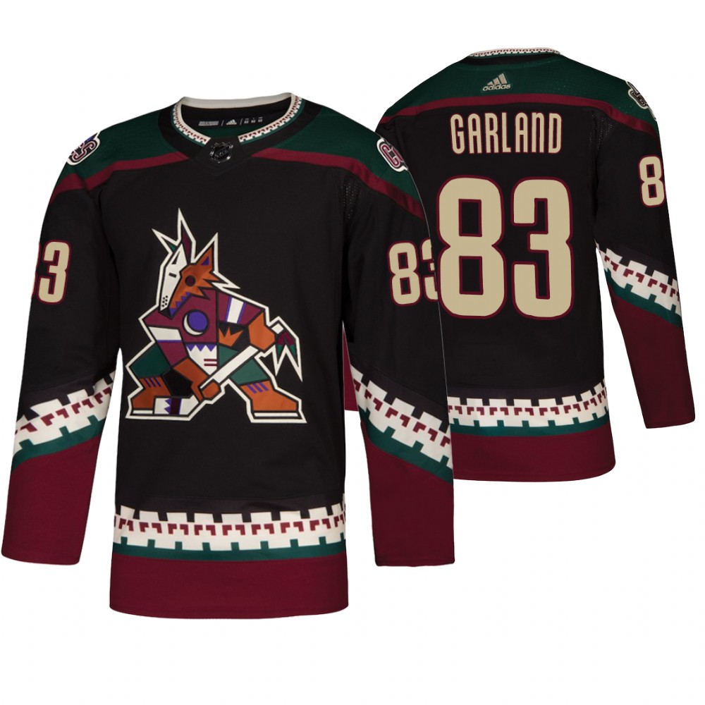 Men's Coyotes #83 Conor Garland Throwback Alternate Jersey Black