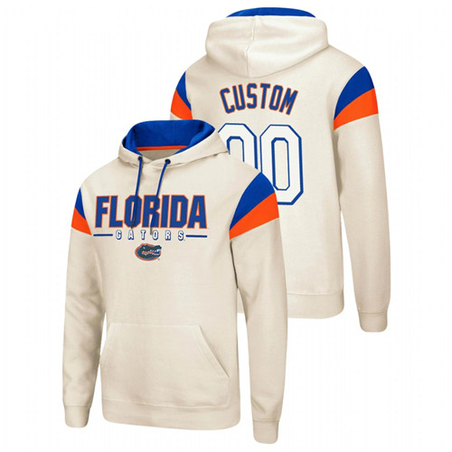 Men's Cream Florida Gators Custom Fortress Pullover Hoodie