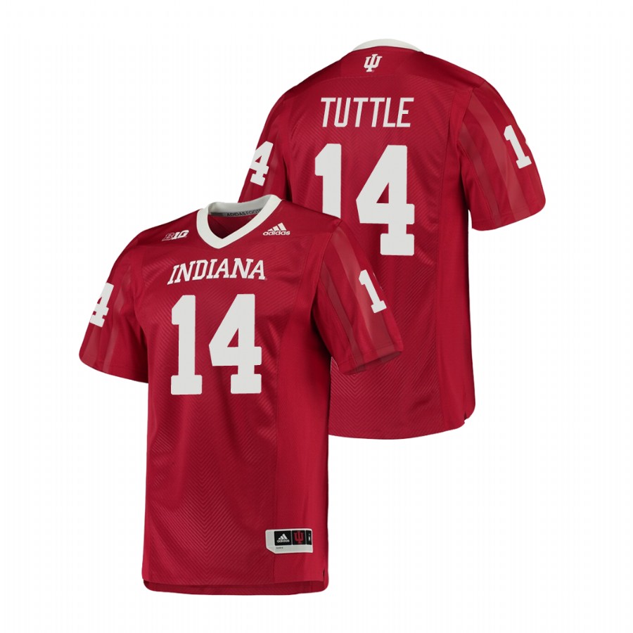 Men's Crimson Indiana Hoosiers Jack Tuttle College Football Game Jersey