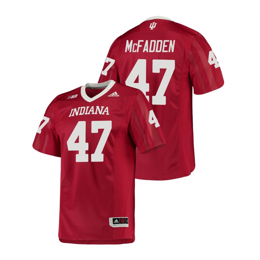 Men's Crimson Indiana Hoosiers Micah McFadden College Football Game Jersey