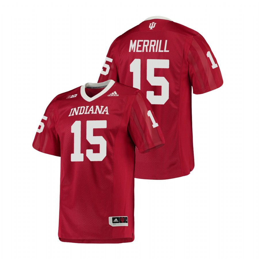 Men's Crimson Indiana Hoosiers Zack Merrill College Football Game Jersey