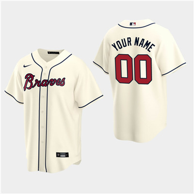 Men's Custom Atlanta Braves 2020 Cream Alternate Replica Jersey