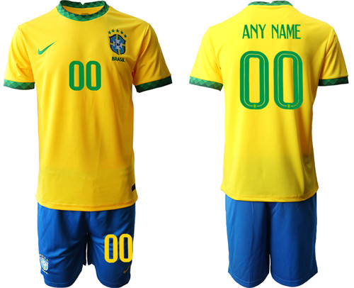 Men's Custom Brazil home Jersey