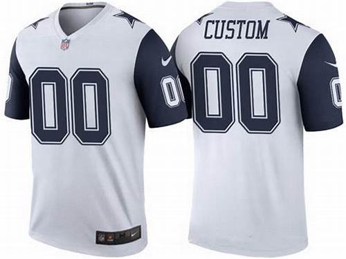 Men's Custom Dallas Cowboys Nike White Color Rush Game Personal Adults Football Jersey