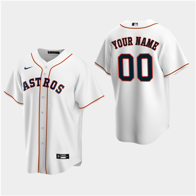 Men's Custom Houston Astros White Home Replica Jersey