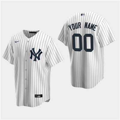 Men's Custom New York Yankees White Home Replica Jersey