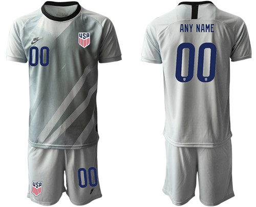 Men's Custom USA Gray Goalkeeper Jersey