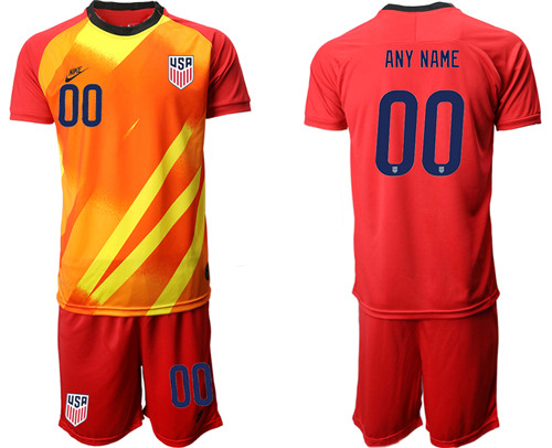 Men's Custom USA Red Goalkeeper Jersey