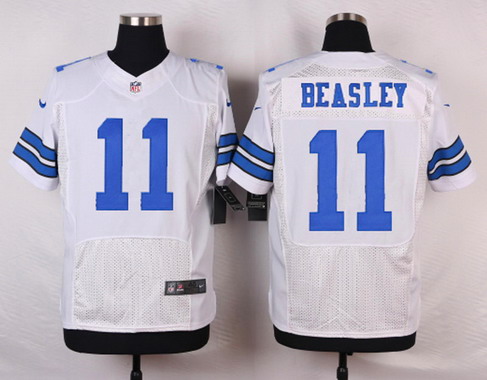 Men's Dallas Cowboys #11 Cole Beasley Nike Elite Road White Stitched Jersey