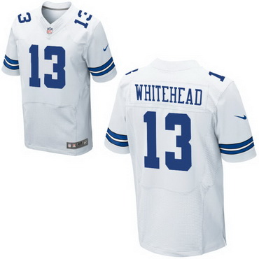 Men's Dallas Cowboys #13 Lucky Whitehead White Road NFL Nike Elite Jersey