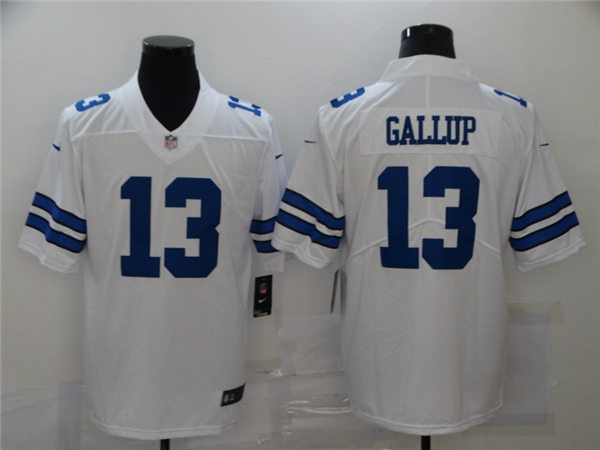 Men's Dallas Cowboys #13 Michael Gallup Nike White Vapor Untouchable Limited Stitched Jersey