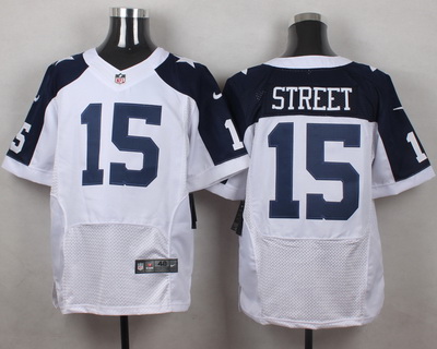 Men's Dallas Cowboys #15 Devin Street White Thanksgiving Alternate NFL Nike Elite Stitched Jersey