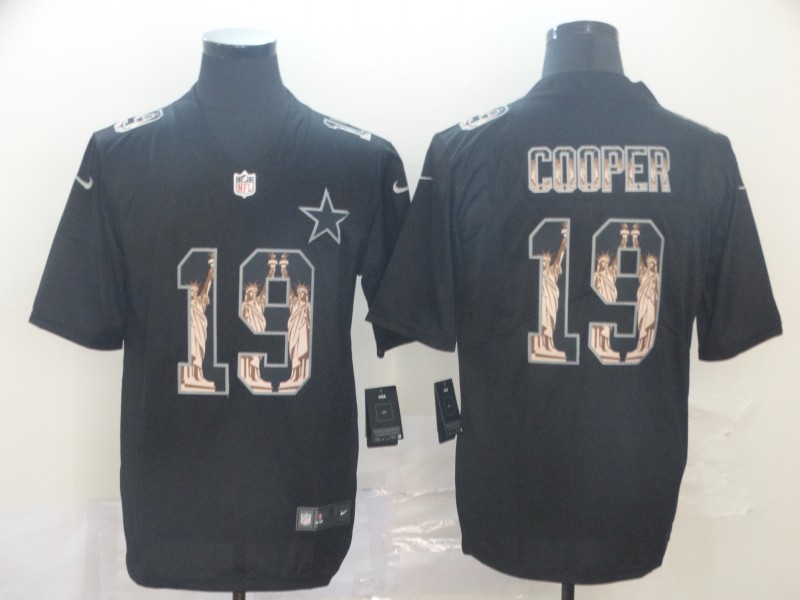 Men's Dallas Cowboys #19 Amari Cooper Black Nike Statue Of Liberty Legend Stitched Jersey