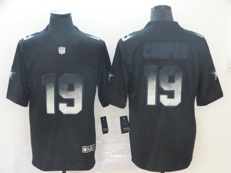 Men's Dallas Cowboys #19 Amari Cooper NFL TEAMS Black Smoke Fashion Limited Stitched Jersey