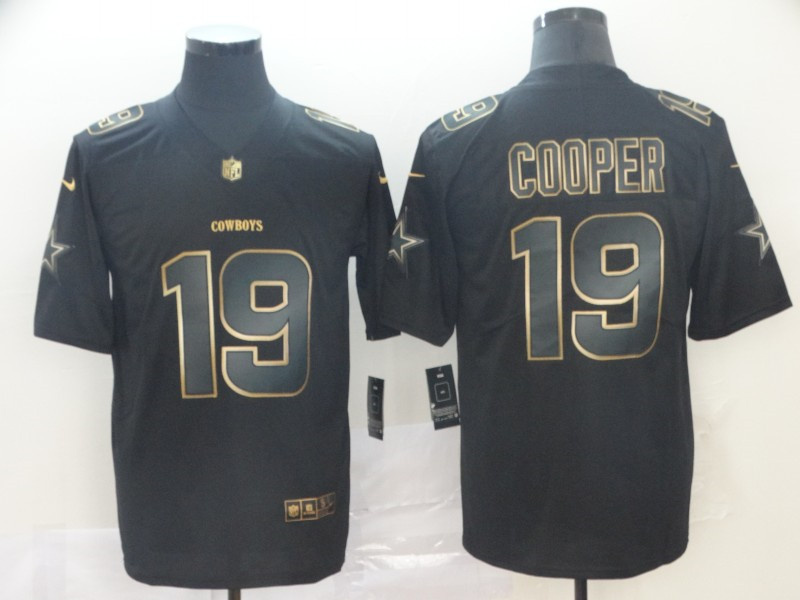 Men's Dallas Cowboys #19 Amari Cooper NFL Vapor Limited Black Golden Stitched Jersey