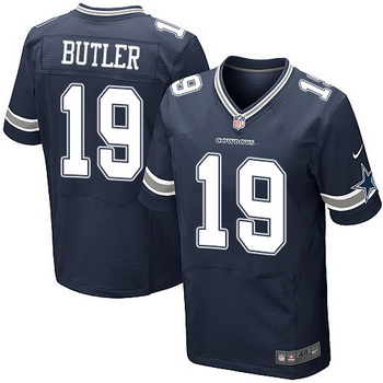 Men's Dallas Cowboys #19 Brice Butler Navy Blue Team Color NFL Nike Elite Jersey