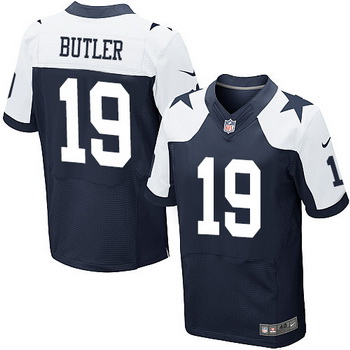 Men's Dallas Cowboys #19 Brice Butler Navy Blue Thanksgiving Alternate NFL Nike Elite Jersey