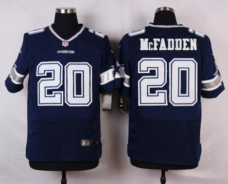 Men's Dallas Cowboys #20 Darren McFadden Blue Nike Elite Stitched Jersey