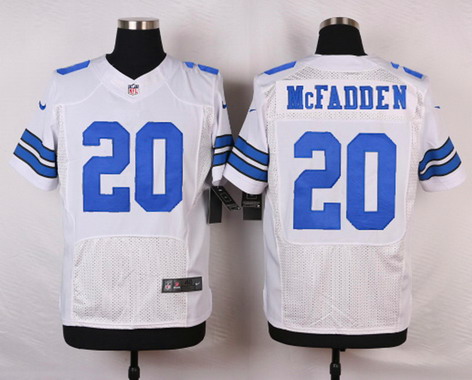 Men's Dallas Cowboys #20 Darren McFadden White Nike Elite Stitched Jersey
