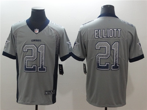 Men's Dallas Cowboys #21 Ezekiel Elliott Nike Drift Fashion Limited Stitched  Jersey