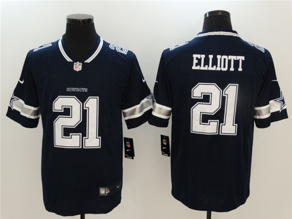 Men's Dallas Cowboys #21 Ezekiel Elliott Nike Navy Team Color Untouchable Limited Stitched Jersey