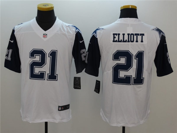Men's Dallas Cowboys #21 Ezekiel Elliott Nike White Color Rush Legend Player Stitched Jersey