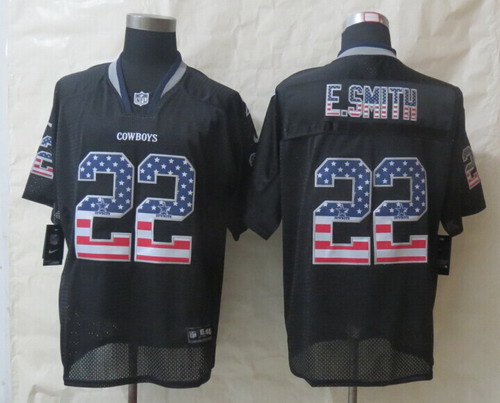 Men's Dallas Cowboys #22 Emmitt Smith 2014 USA Flag Fashion Black Nik Elite Stitched Jerseys