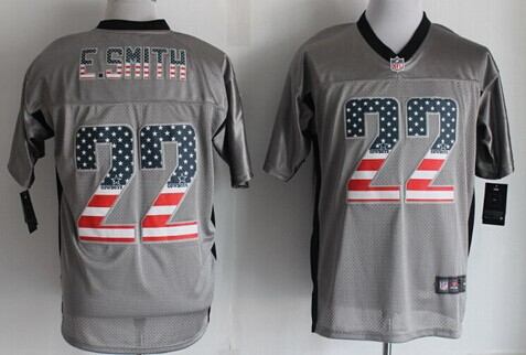 Men's Dallas Cowboys #22 Emmitt Smith 2014 USA Flag Fashion Gray Nik Elite Stitched Jerseys