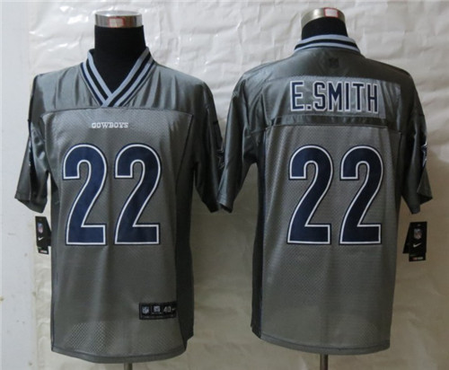 Men's Dallas Cowboys #22 Emmitt Smith Gray Nik Vapor Stitched Jerseys