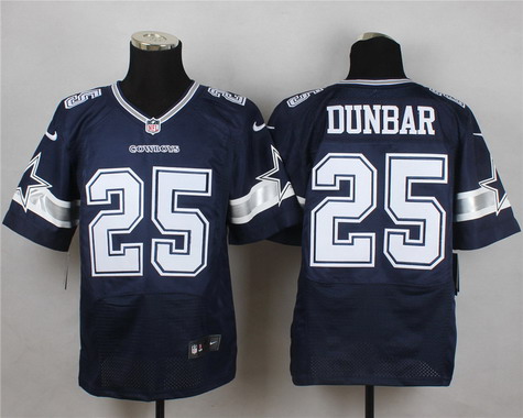 Men's Dallas Cowboys #25 Lance Dunbar Navy Blue Team Color NFL Nike Elite Stitched Jersey
