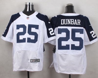 Men's Dallas Cowboys #25 Lance Dunbar White Thanksgiving Alternate NFL Nike Elite Stitched Jersey