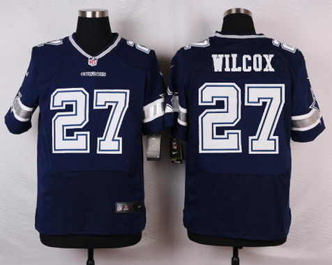 Men's Dallas Cowboys #27 J. J. Wilcox Navy Blue Team Color NFL Nike Elite Stitched Jersey