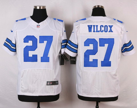 Men's Dallas Cowboys #27 J. J. Wilcox White Road NFL Nike Elite Stitched Jersey