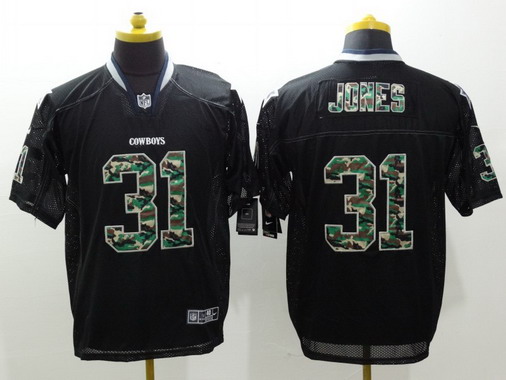 Men's Dallas Cowboys #31 Byron Jones Black With Camo Fashion NFL Nike Elite Stitched Jersey