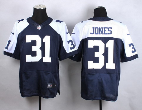 Men's Dallas Cowboys #31 Byron Jones Nike Blue Thanksgiving Elite Stitched Jersey