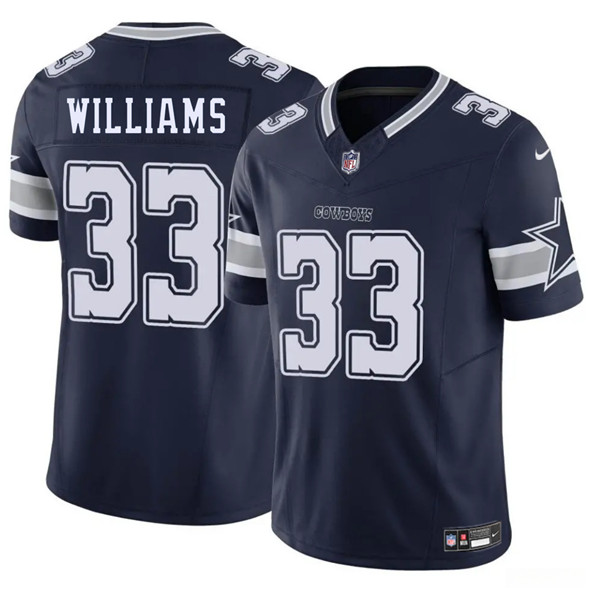 Men's Dallas Cowboys #33 Javonte Williams Navy 2025 F.U.S.E. Vapor Untouchable Limited Football Stitched Jersey