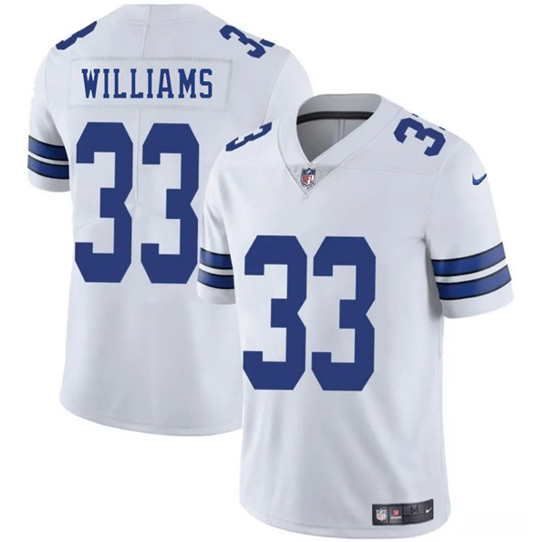 Men's Dallas Cowboys #33 Javonte Williams White 2025 Vapor Untouchable Limited Football Stitched Jersey
