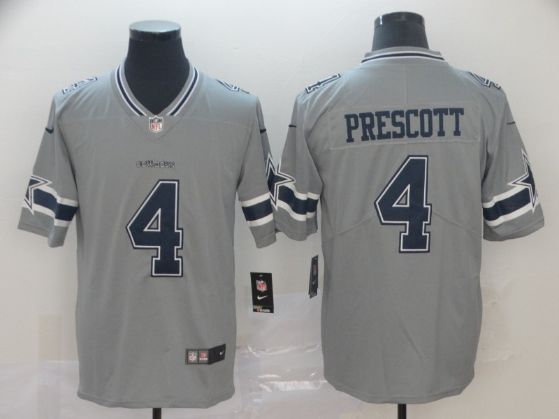 Men's Dallas Cowboys #4 Dak Prescott Nike Gray Inverted Legend  Jersey