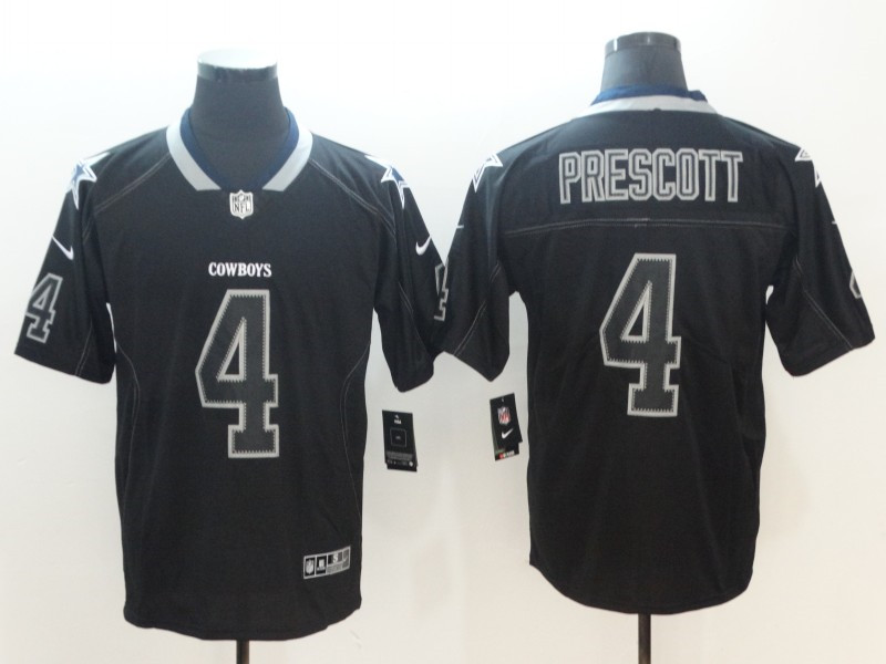 Men's Dallas Cowboys #4 Dak Prescott Nike Lights Out Black Color Rush Limited Stitched Jersey